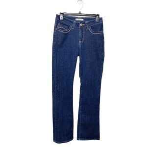 Lee Slender Secret Jean Womens Sz 6 Lower On Waist Boot Stretch Denim Bling